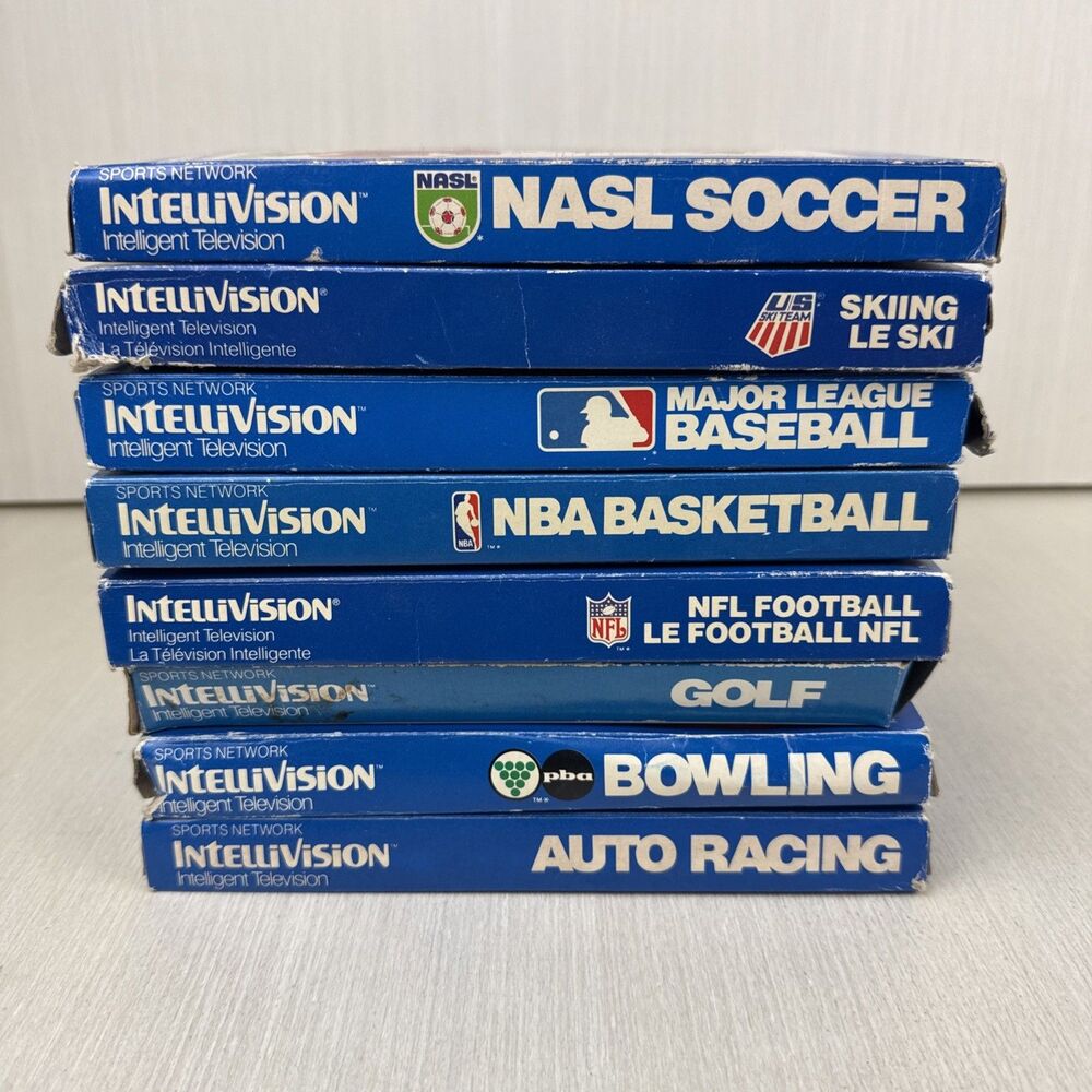 Lot of 8 Intellivision Complete CIB Games w/ Manuals & Controller Cover Plates